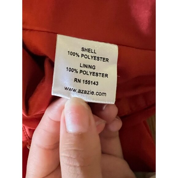 Azazie Eren ? Bronzer Satin Mermaid Full Length Dress Custom Size A16 Rust Read - Picture 10 of 11